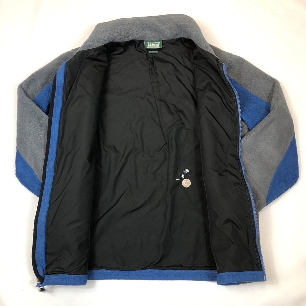 LL Bean Mens Attitash Perfect Turn Blue Fleece Full Zip Polartec Jacket Medium - Picture 8 of 13
